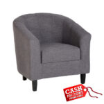 tempo grey fabric tub chair