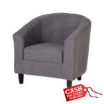 tempo grey fabric tub chair