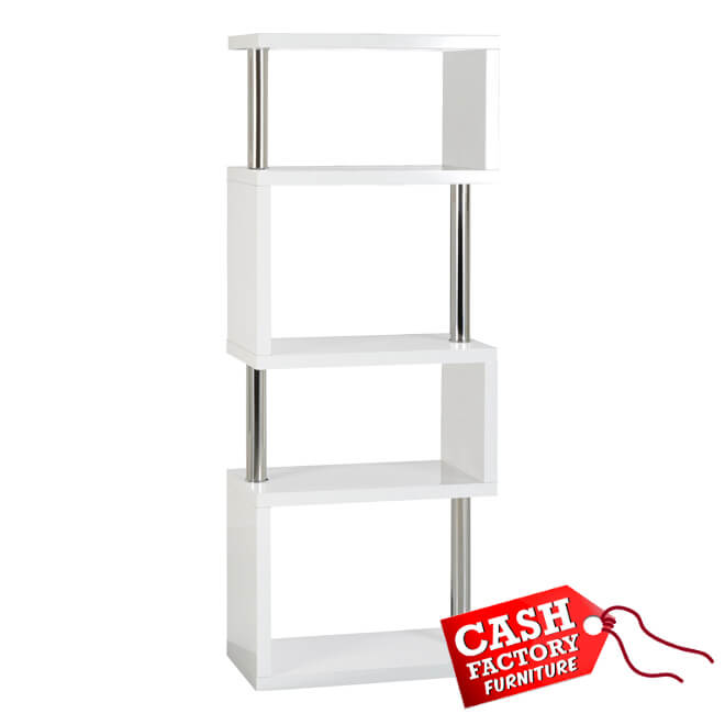 Charisma White 5 Shelf Bookcase Cash, Five Shelf Bookcase White