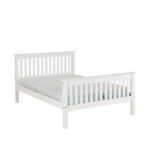 Monaco high foot end small double bed - white