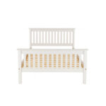 Monaco high foot end small double bed - white