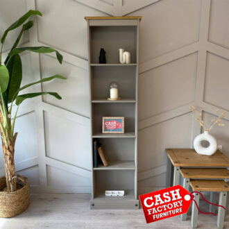 Corona Grey Tall Narrow Bookcase