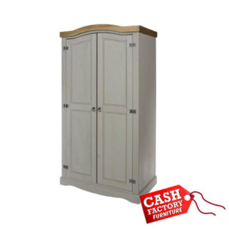 corona grey 2 door wardrobe