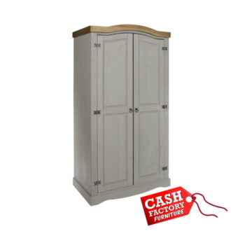corona grey 2 door wardrobe