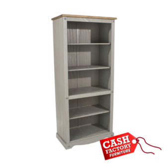corona grey tall bookcase