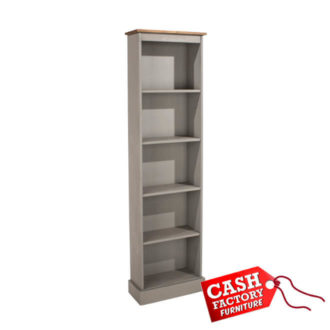 corona grey tall narrow bookcase