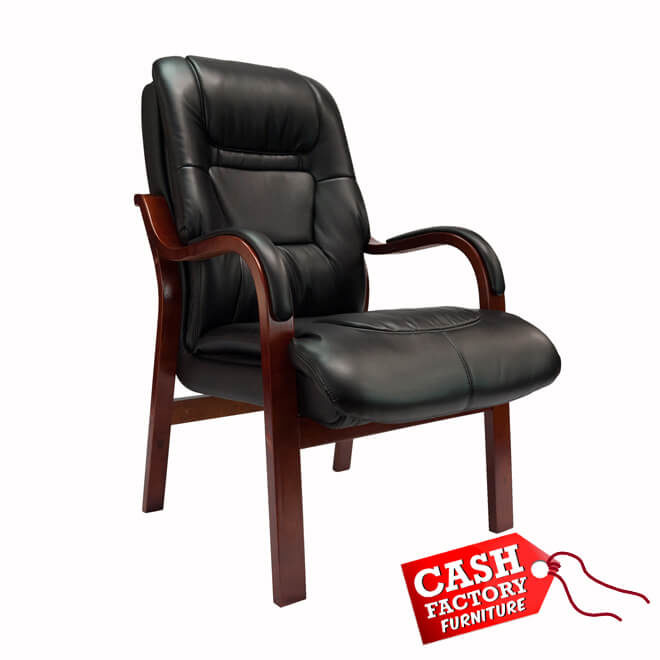 Vera Fireside Chair Black Cash, Leather Fireside Chair