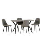 Athens 1 + 4 dining set - concrete effect