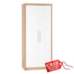seville 2 door wardrobe white