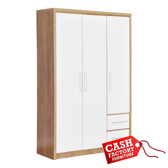 Seville 3 Door Wardrobe Cash Factory Furniture
