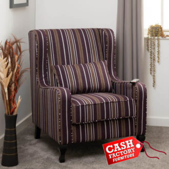 Sherborne Fireside Chair - Burgundy Stripe