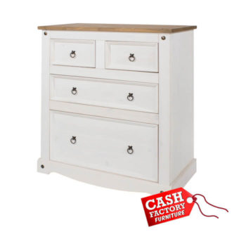 corona white 2+2 drawer chest