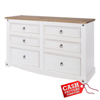 corona white 6 drawer chest