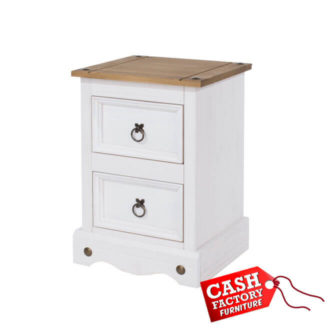 corona white petite bedside locker