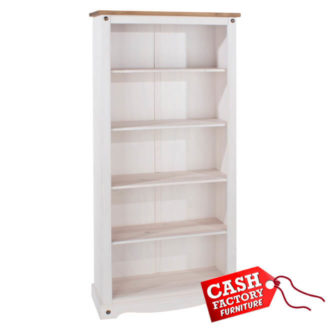 corona white tall bookcase