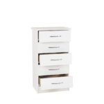 Nevada 5 Drawer Narrow Chest white
