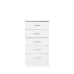 Nevada 5 Drawer Narrow Chest white