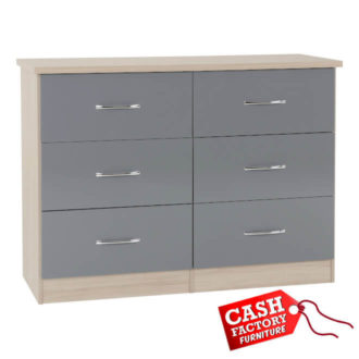 nevada grey 6 drawer chest