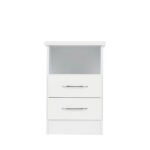 nevada white 2 drawer bedside locker