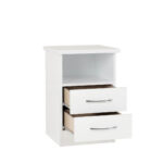 nevada white 2 drawer bedside locker
