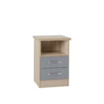 Nevada 2 drawer grey bedside locker