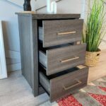 lisbon dark 3 drawer bedside locker