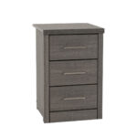 lisbon dark 3 drawer bedside locker