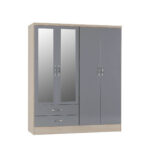 nevada grey 4 door wardrobe
