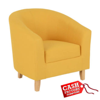 tempo mustard fabric tub chair