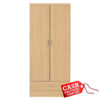 Nevada Oak 2 Door 1 Drawer Wardrobe Nevada Oak 2 Door 1 Drawer Wardrobe