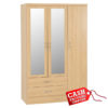 Nevada Oak 3 Door Mirrored Wardrobe Nevada Oak 3 Door Mirrored Wardrobe