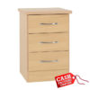Nevada Oak 3 Drawer Bedside Locker