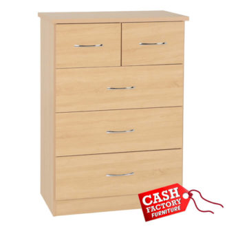 Nevada Oak 3+2 Drawer Chest