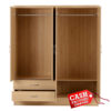 Nevada Oak 4 Door Mirrored Wardrobe