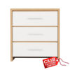Seville 3 Drawer Chest White