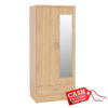 Nevada Oak 2 Door Mirrored Wardrobe