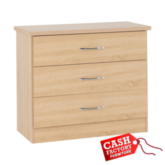 Nevada Oak 3 Drawer Chest