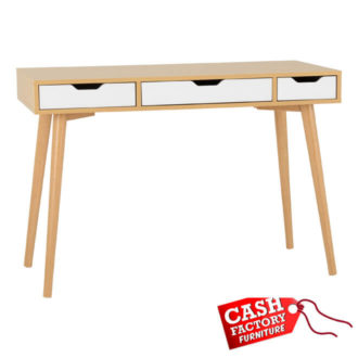 Seville 3 Drawer Console Table - White