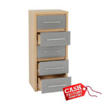 Seville Grey 5 Drawer Narrow Chest - Image 3