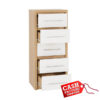 Seville White 5 Drawer Narrow Chest