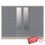 Nevada Grey 6 Door Wardrobe