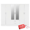Nevada White 6 Door Wardrobe