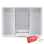 Nevada White 6 Door Wardrobe