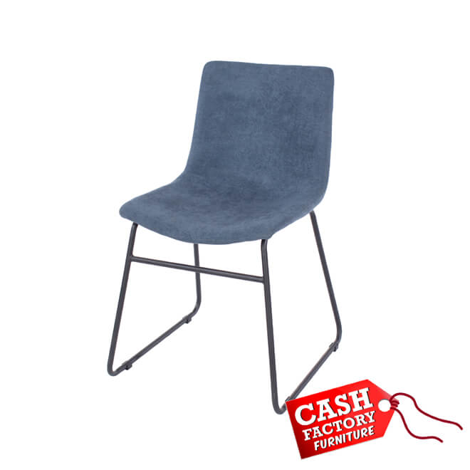 Aspen Dining Chair Blue Fabric Cash, Blue Microfiber Dining Chairs