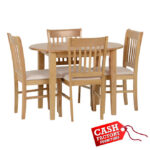 Oxford 1+4 Dining Set - Oak+Natural