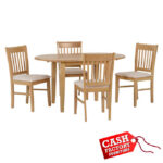 Oxford 1+4 Dining Set - Oak+Natural