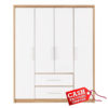 Seville 4 Door 2 Drawer Wardrobe – White