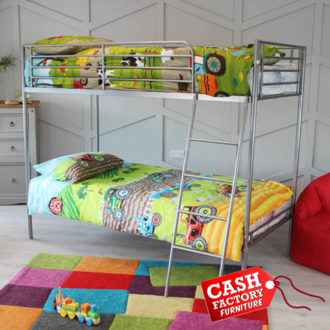 Brandon Single Bunk Bed - Silver