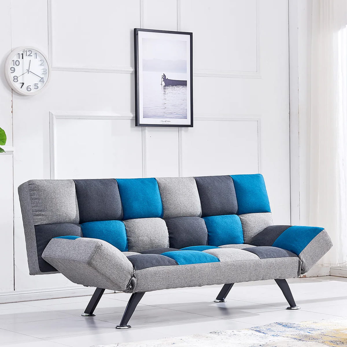 Boston Sofabed Teal+Grey 2 Boston Sofabed Teal/Grey