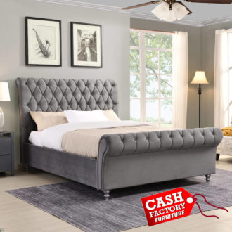 Kilkenny Sleigh Bed - Grey